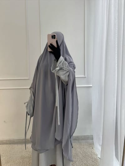 Habaya khimar 2 volant lin /jazz