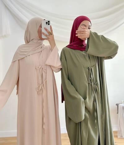Ensemble robe et kimono à attache lin
