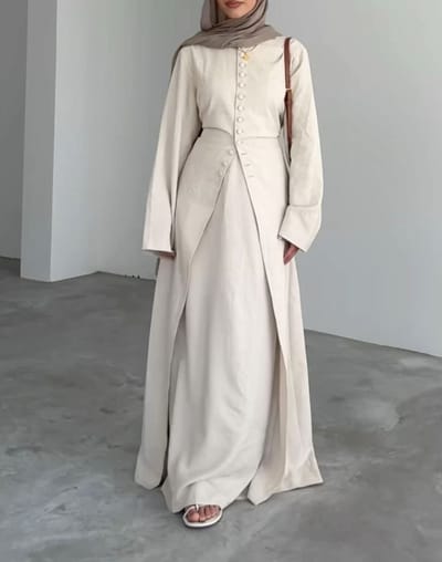 Ensemble deux pièces kimono à boutons plus robe intérieur