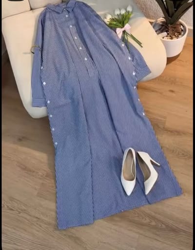 Robe chemise finition boutonné sur les côtés