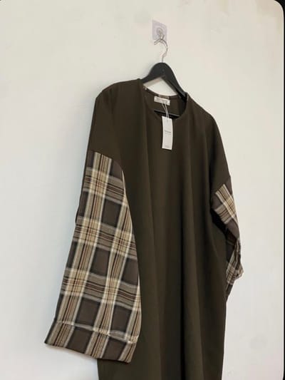 Robe amble lin mix Reyure carreaux