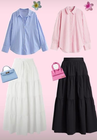 2 pièces : chemise plus jupe paysanne