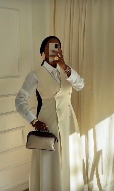 Ensemble robe classe 2 pièces en soie de medine
