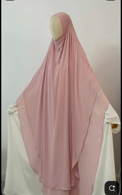 Abaya khimar double volant mousseline